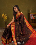Coffee Brown Pure Kanchipuram Silk Cotton Handloom Saree