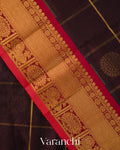 Coffee Brown Pure Kanchipuram Silk Cotton Handloom Saree