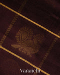 Coffee Brown Pure Kanchipuram Silk Cotton Handloom Saree