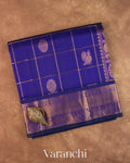 Royal Blue Pure Kanchipuram Silk Cotton Handloom Saree
