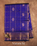 Royal Blue Pure Kanchipuram Silk Cotton Handloom Saree