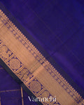 Royal Blue Pure Kanchipuram Silk Cotton Handloom Saree