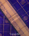 Royal Blue Pure Kanchipuram Silk Cotton Handloom Saree