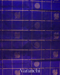 Royal Blue Pure Kanchipuram Silk Cotton Handloom Saree