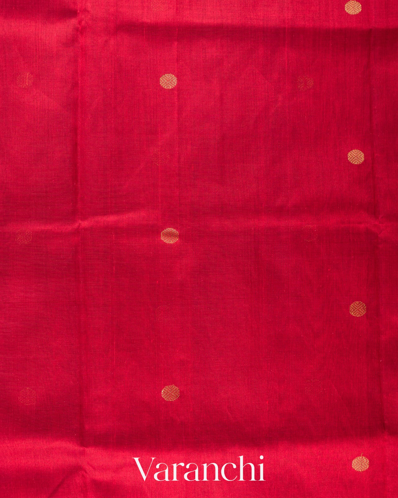 Crimson Red Pure Kanchipuram Silk Cotton Handloom Saree
