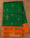 Bottle Green Pure Kanchipuram Silk Cotton Handloom Saree