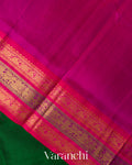 Bottle Green Pure Kanchipuram Silk Cotton Handloom Saree