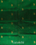 Bottle Green Pure Kanchipuram Silk Cotton Handloom Saree