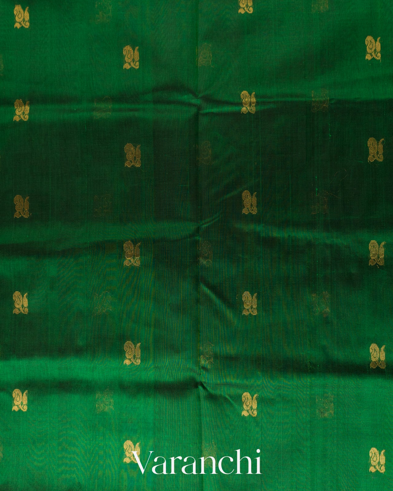 Bottle Green Pure Kanchipuram Silk Cotton Handloom Saree