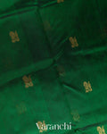Bottle Green Pure Kanchipuram Silk Cotton Handloom Saree