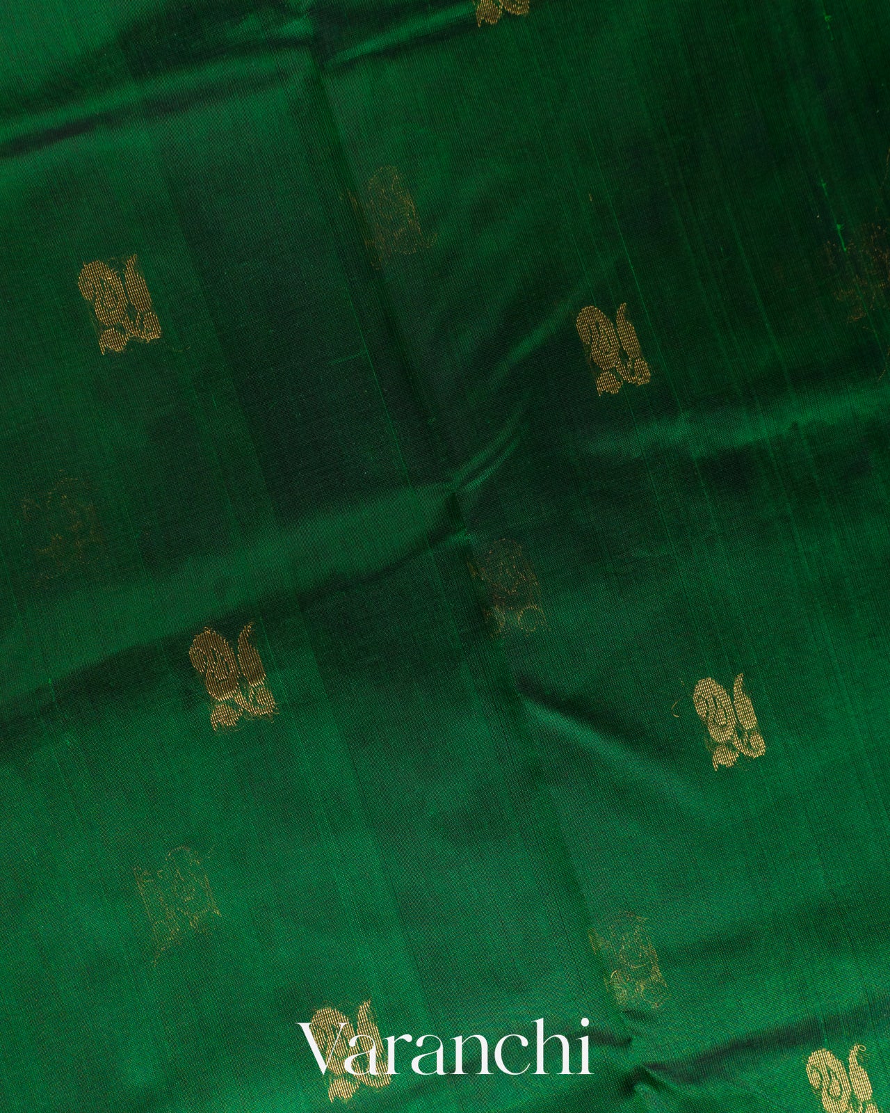 Bottle Green Pure Kanchipuram Silk Cotton Handloom Saree