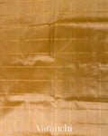 Beige Checkered Pure Kanchipuram Silk Cotton Handloom Saree