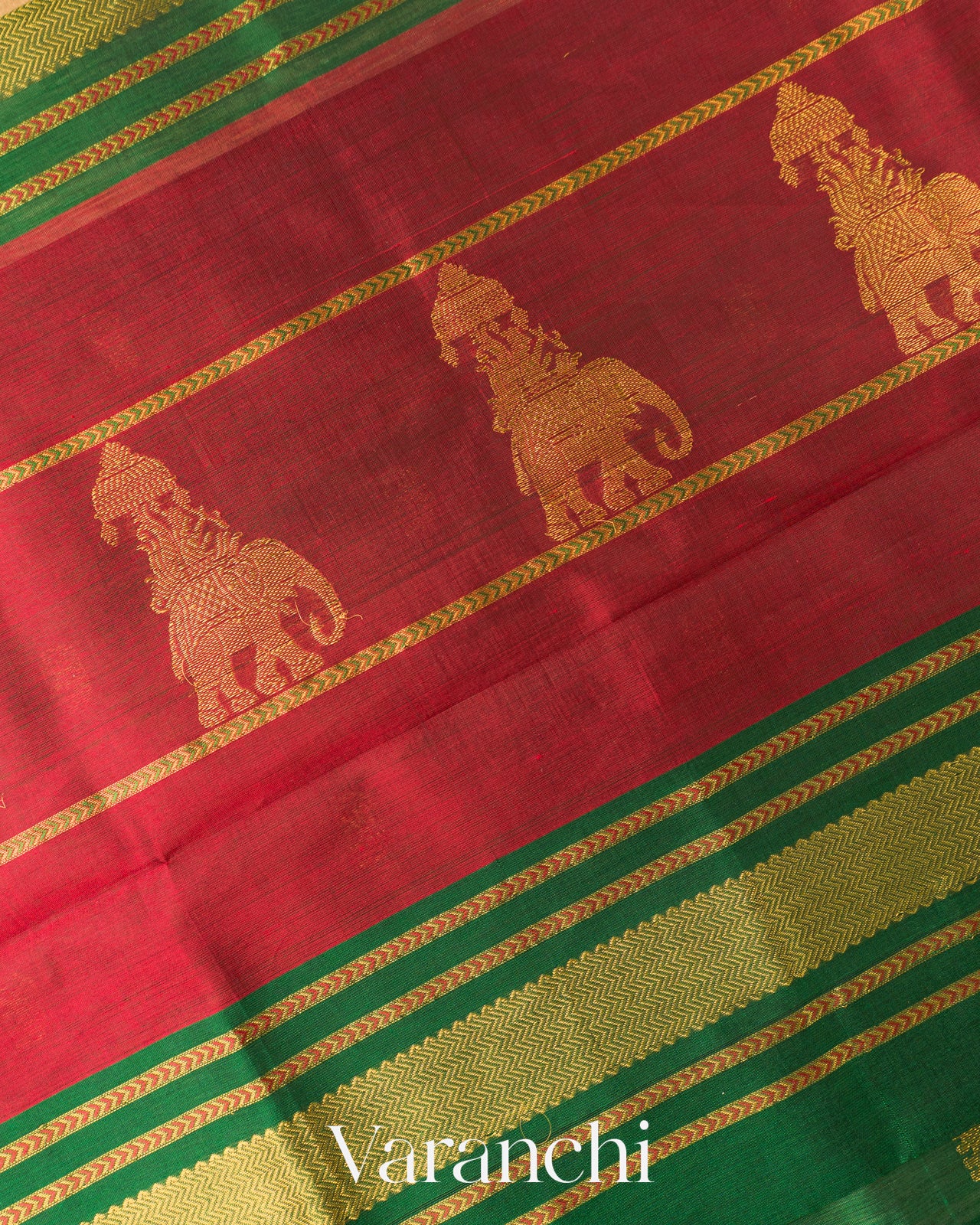 Light Pista Green Pure Kanchipuram Silk Cotton Handloom Saree