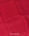 Rani Pink Checked Pure Kora Silk Saree