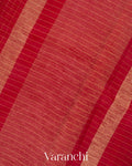 Maroon Checked Pure Kora Silk Saree