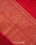 Maroon Checked Pure Kora Silk Saree