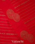 Chilly Red Striped Pure Raw Silk Handloom Saree