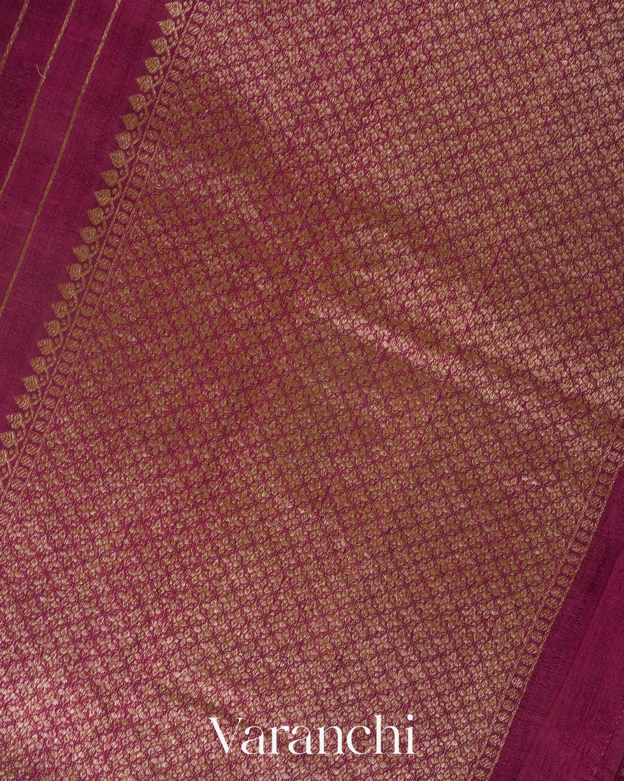 Wine Purple Striped Pure Raw Silk Handloom Saree