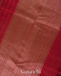Crimson Striped Pure Raw Silk Handloom Saree