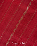 Crimson Striped Pure Raw Silk Handloom Saree
