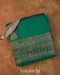 Rama Green Pure Raw Silk Handloom Saree