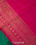 Rama Green Pure Raw Silk Handloom Saree