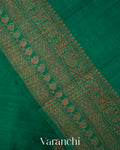 Rama Green Pure Raw Silk Handloom Saree
