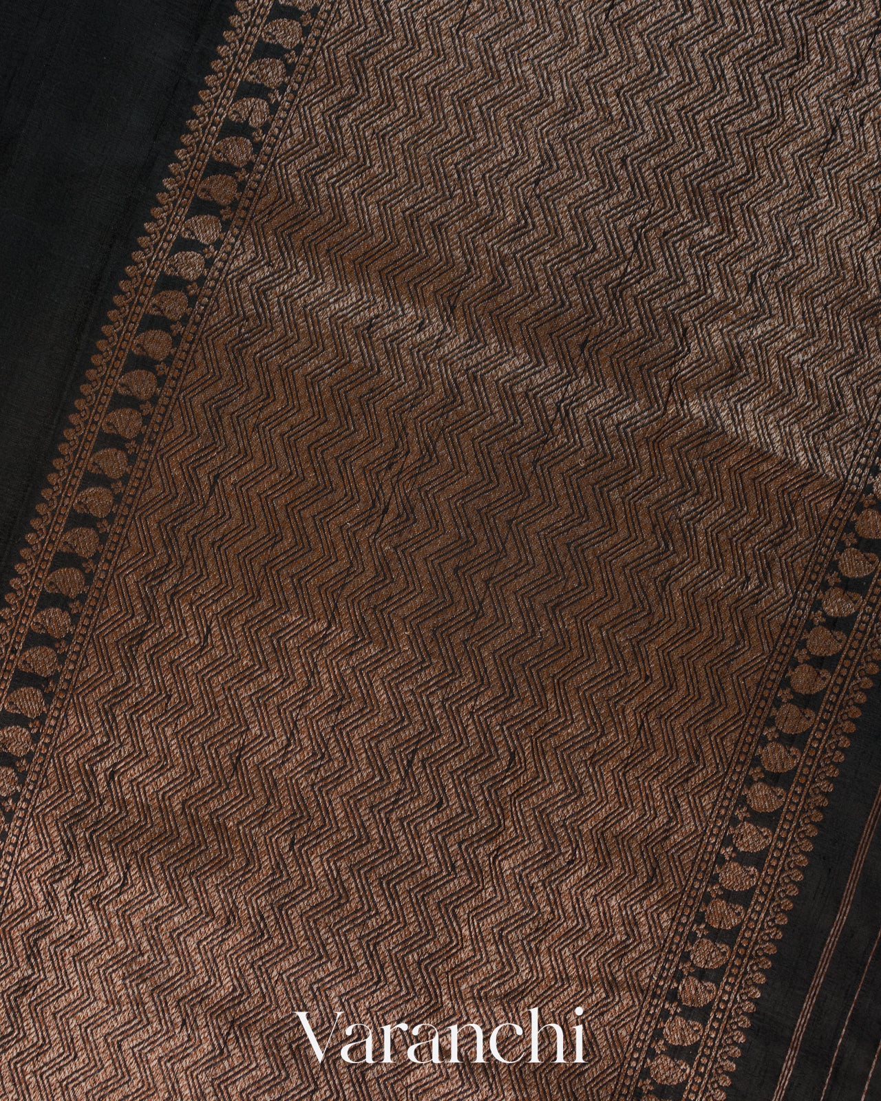 Black Pure Raw Silk Handloom Saree