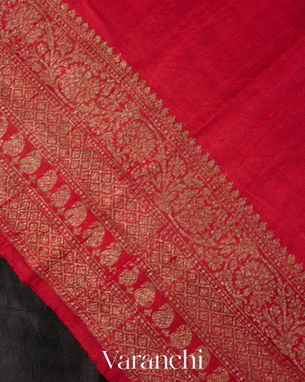 Black Pure Raw Silk Handloom Saree