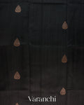 Black Pure Raw Silk Handloom Saree