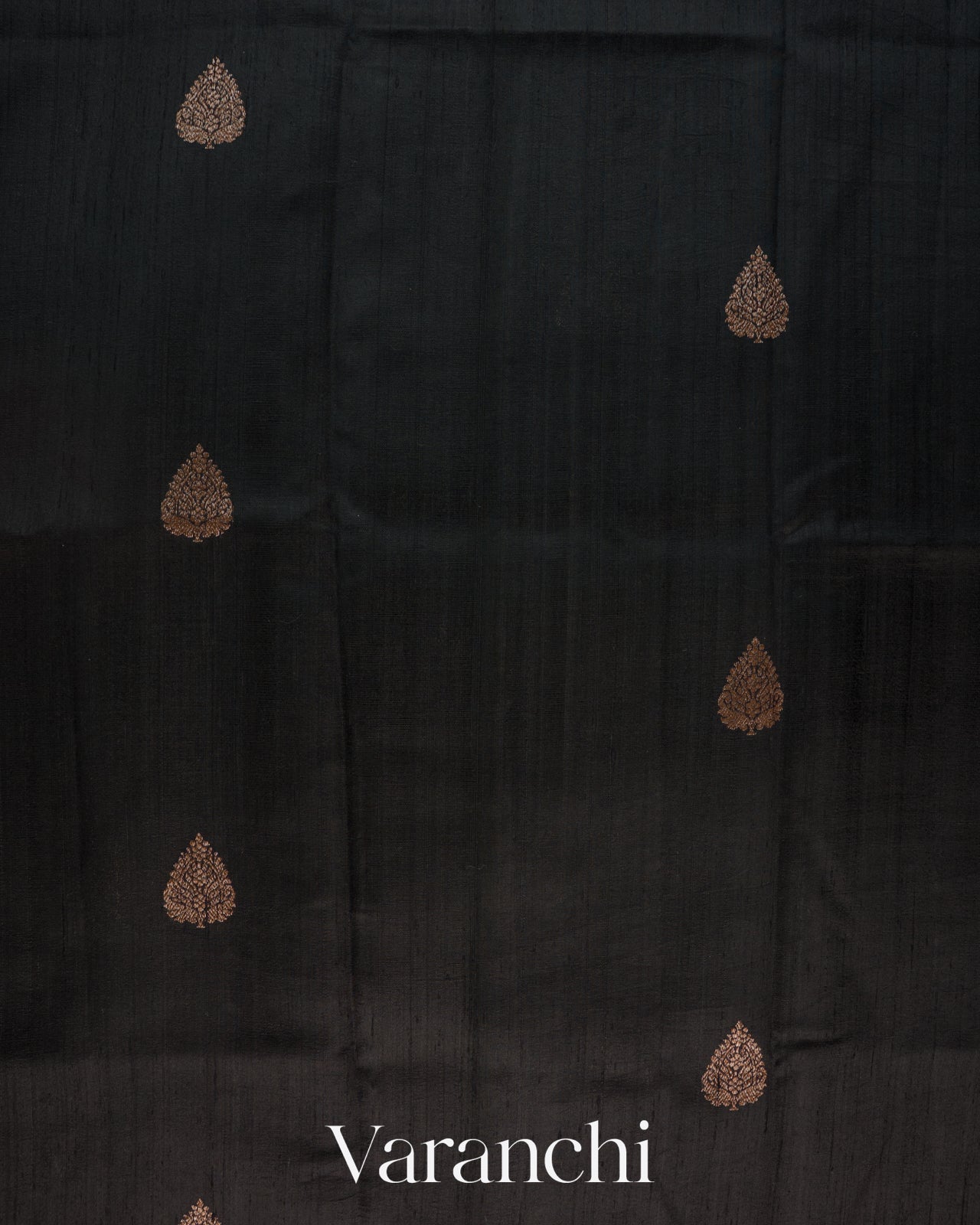 Black Pure Raw Silk Handloom Saree