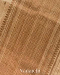 Cream Borderless Pure Raw Silk Handloom Saree