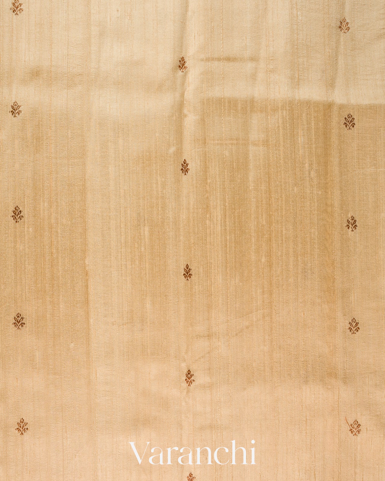 Cream Borderless Pure Raw Silk Handloom Saree