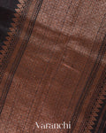 Black Borderless Pure Raw Silk Handloom Saree