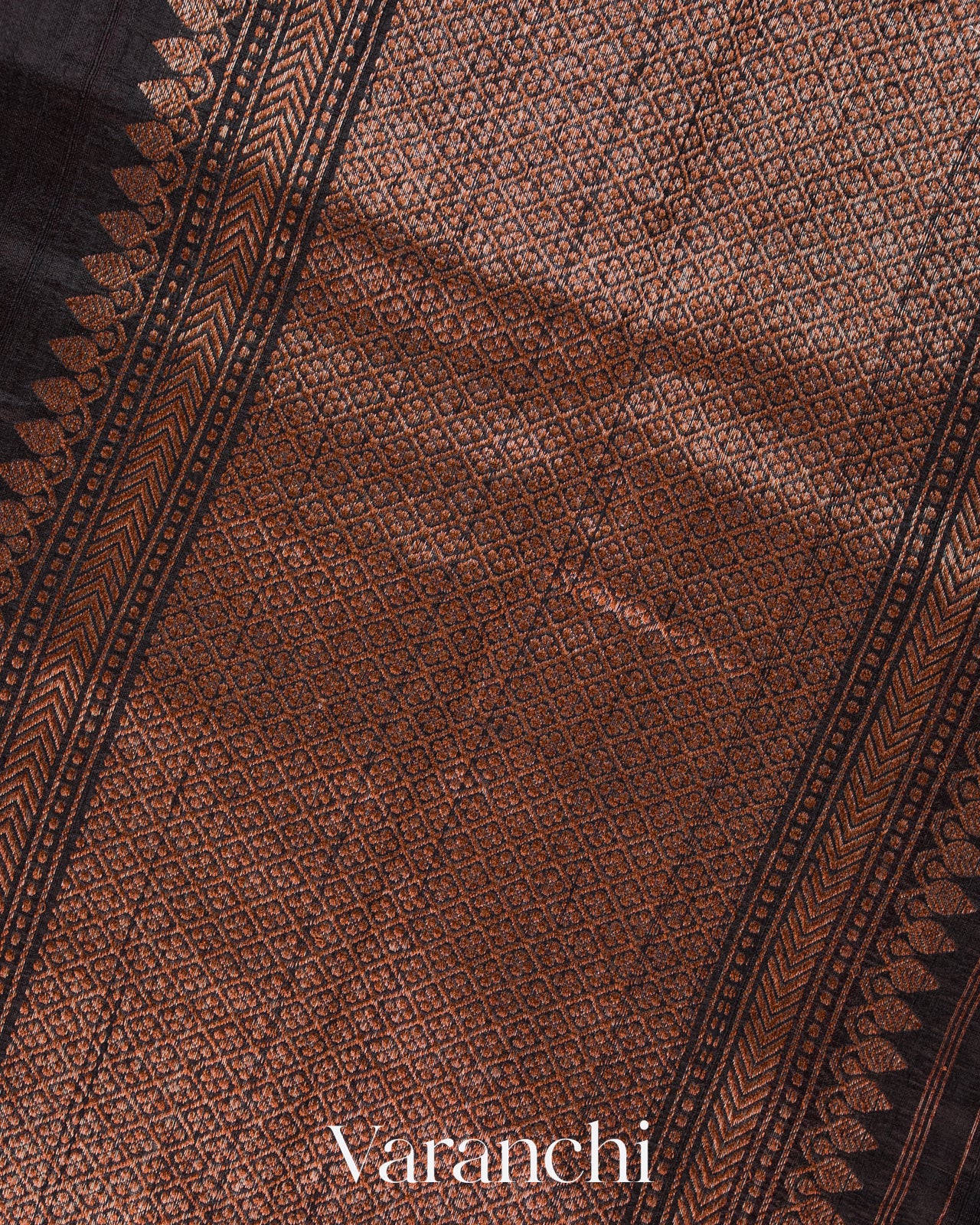 Black Borderless Pure Raw Silk Handloom Saree