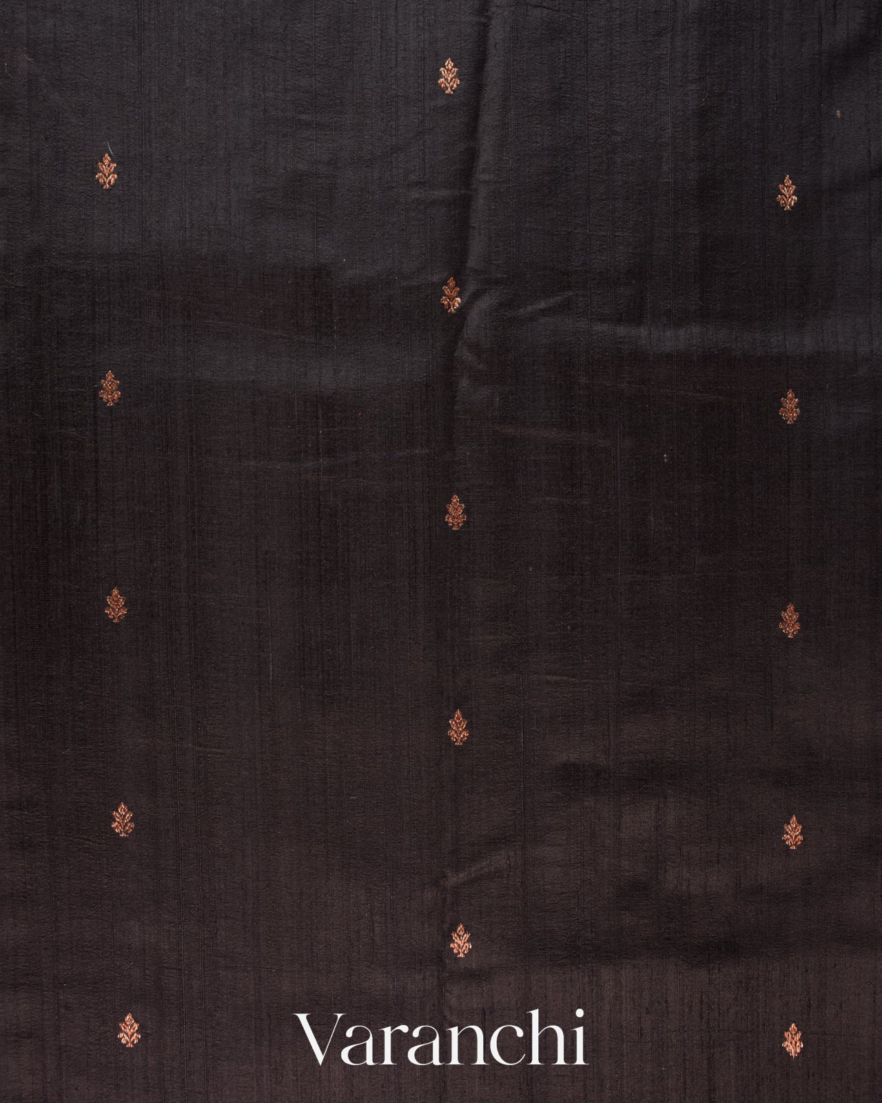 Black Borderless Pure Raw Silk Handloom Saree