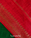 Emerald Green Borderless Pure Raw Silk Handloom Saree