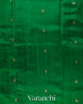 Emerald Green Borderless Pure Raw Silk Handloom Saree