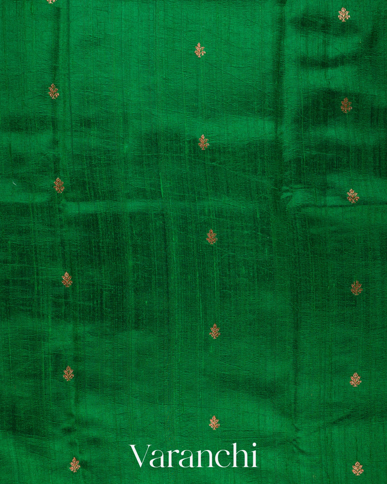 Emerald Green Borderless Pure Raw Silk Handloom Saree