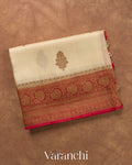 Ivory Pure Kora Silk Handloom Saree