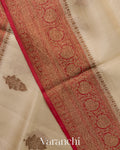 Ivory Pure Kora Silk Handloom Saree