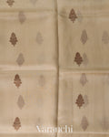Ivory Pure Kora Silk Handloom Saree