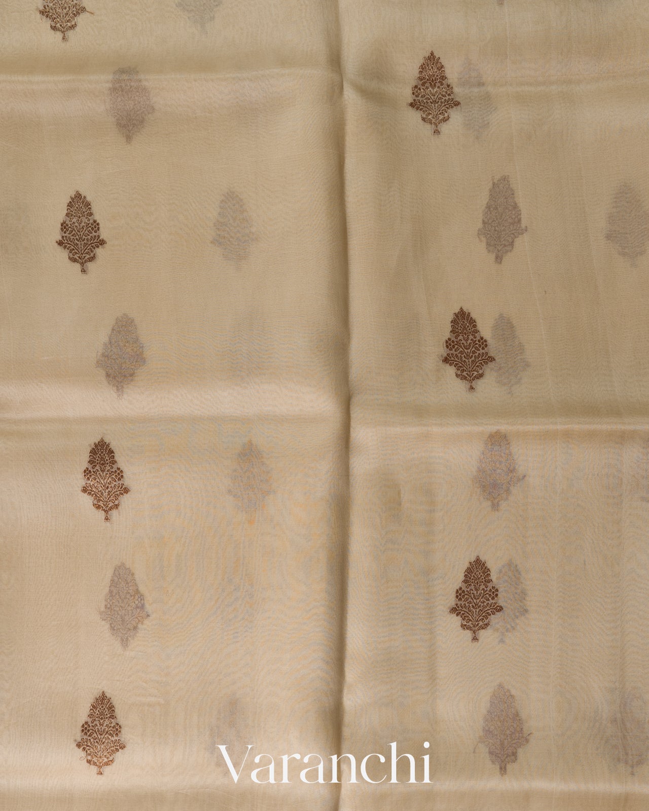 Ivory Pure Kora Silk Handloom Saree