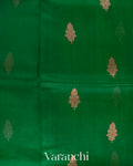 Emerald Green Pure Kora Silk Saree