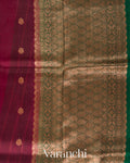 Wine Red Pure Kora Silk Saree