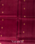 Wine Red Pure Kora Silk Saree