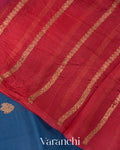 Ink Blue Pure Kora Silk Handloom Saree