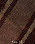 Black Checked Pure Kora Silk Saree