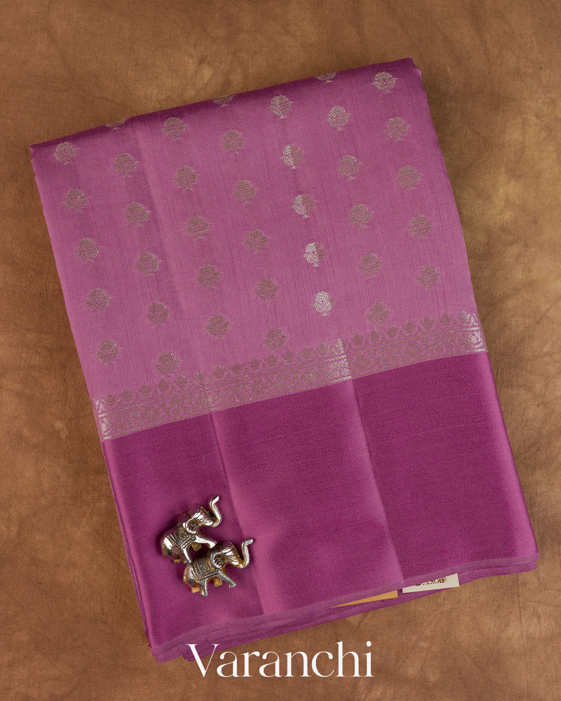 Mauve Purple Pure Chiniya Silk Saree