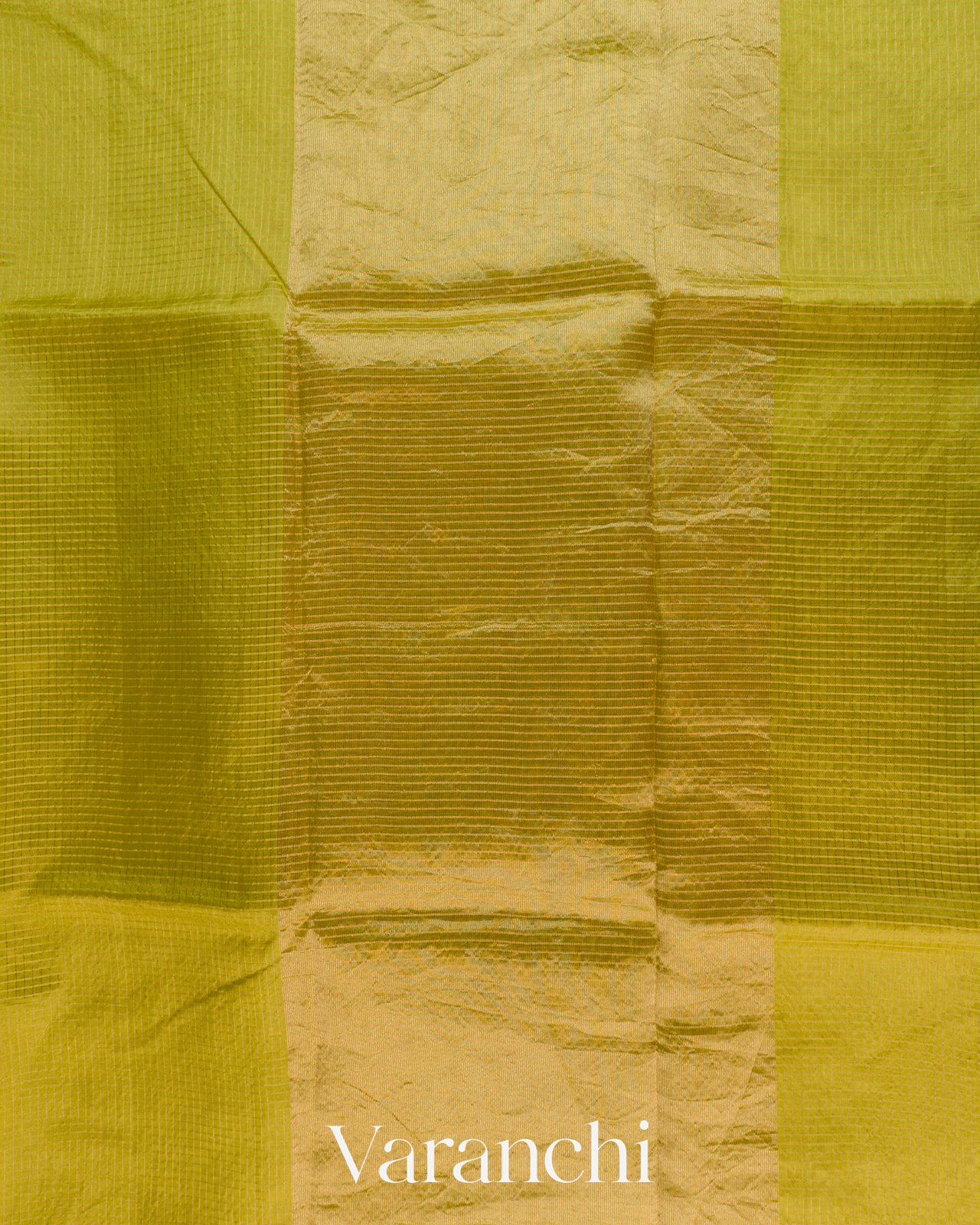 Mehendi Green Checkered Pure Katan Silk Saree